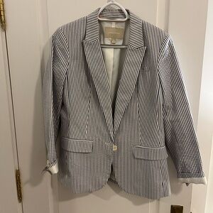 Banana Republic striped form fitting blazer